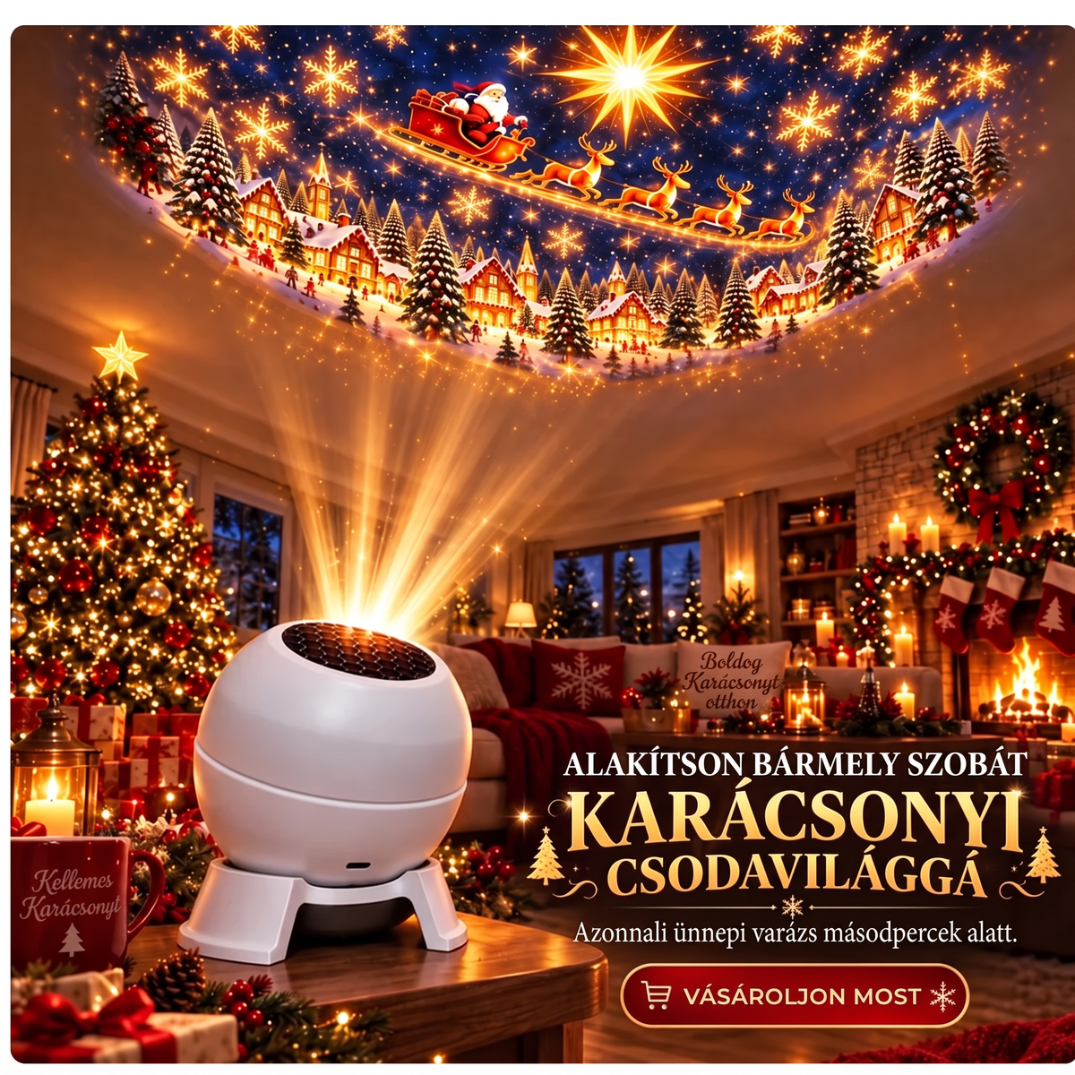 ❄️🔥SCNDR® Prémium Karácsonyi Fényprojektor – Ünnepi Kollekció 🎄
