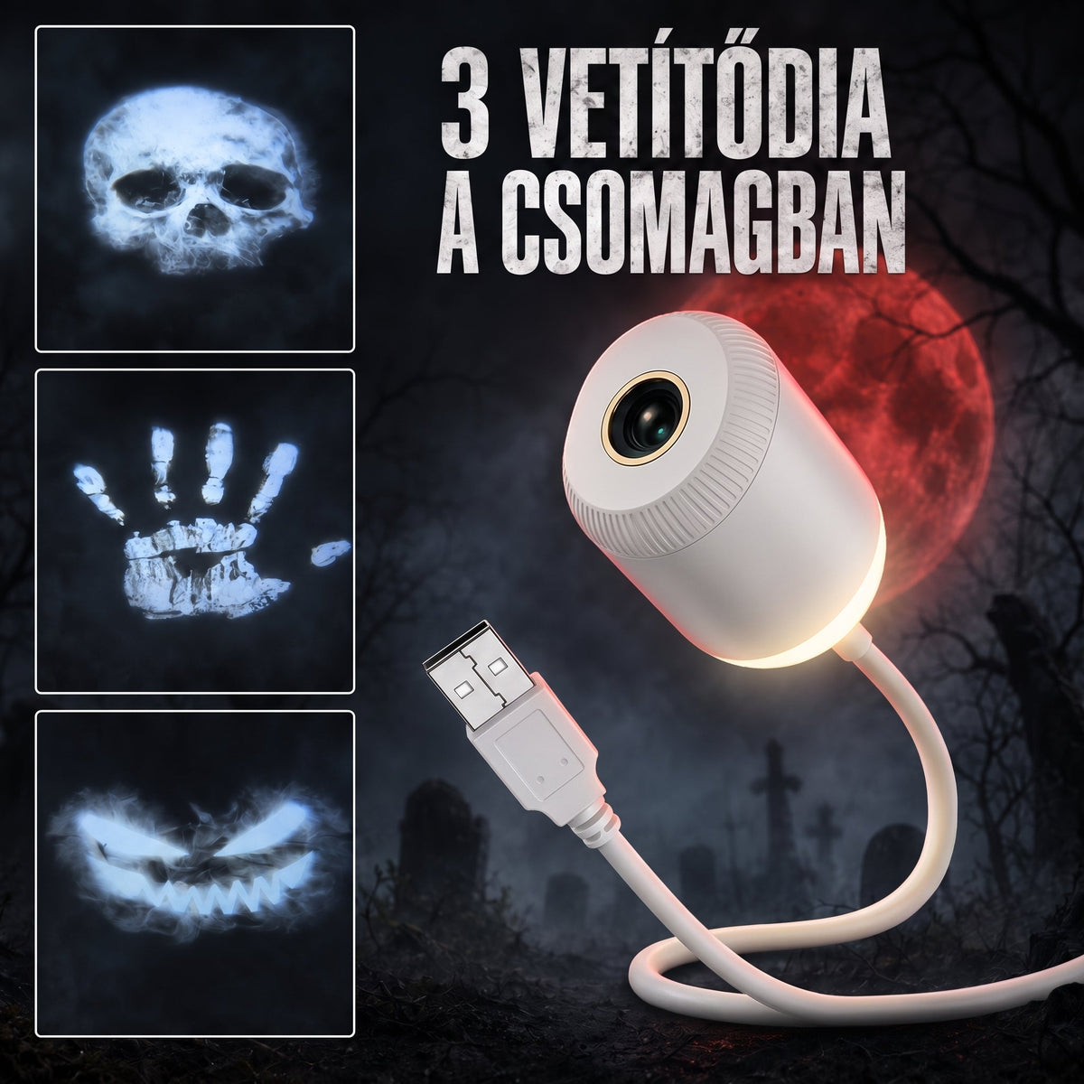 🎃🎃𝑺𝑪𝑵𝑫𝑹® CinemaGlow | Mini-Proyector HD de Terror para Halloween