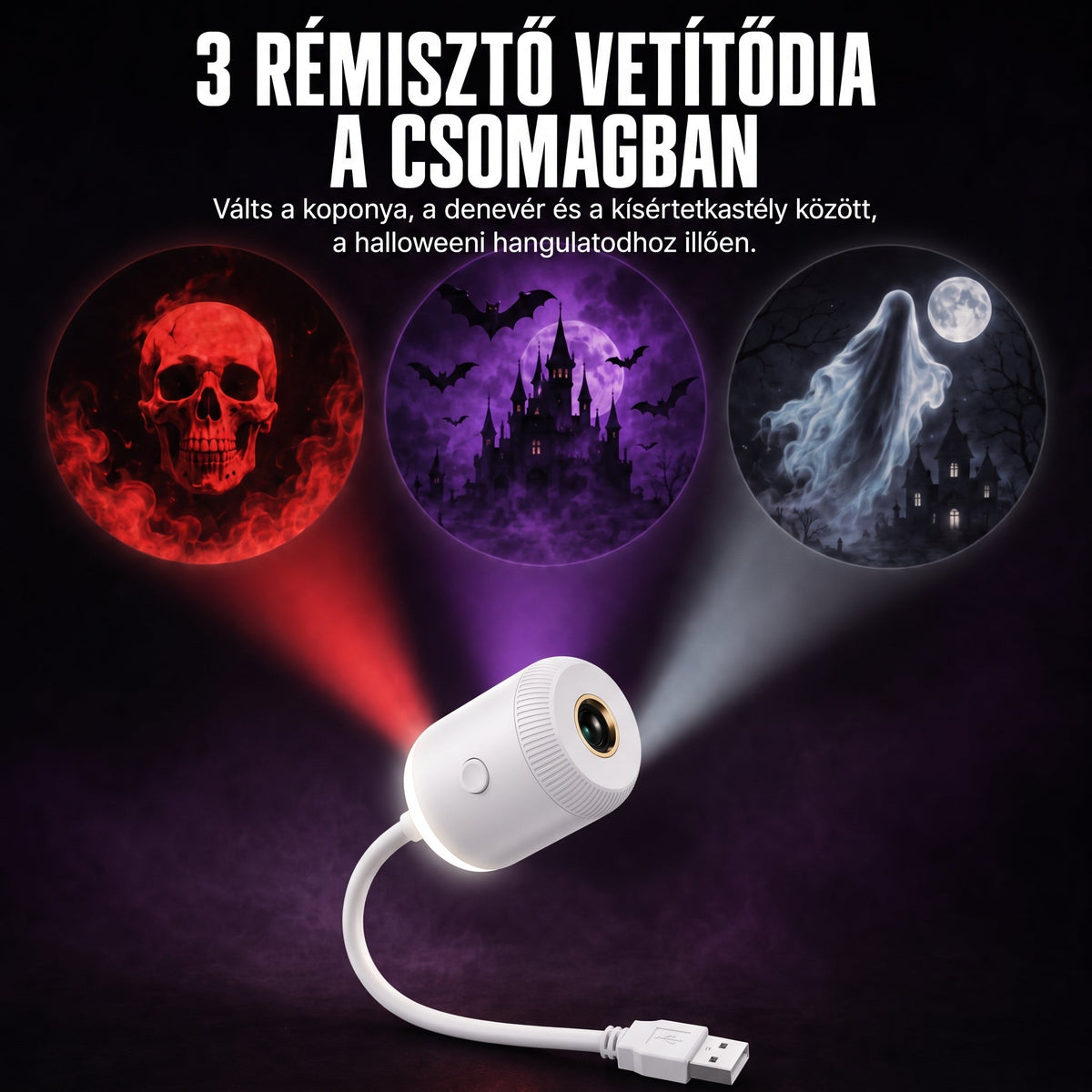 🎃🎃𝑺𝑪𝑵𝑫𝑹® CinemaGlow | Mini-Proyector HD de Terror para Halloween